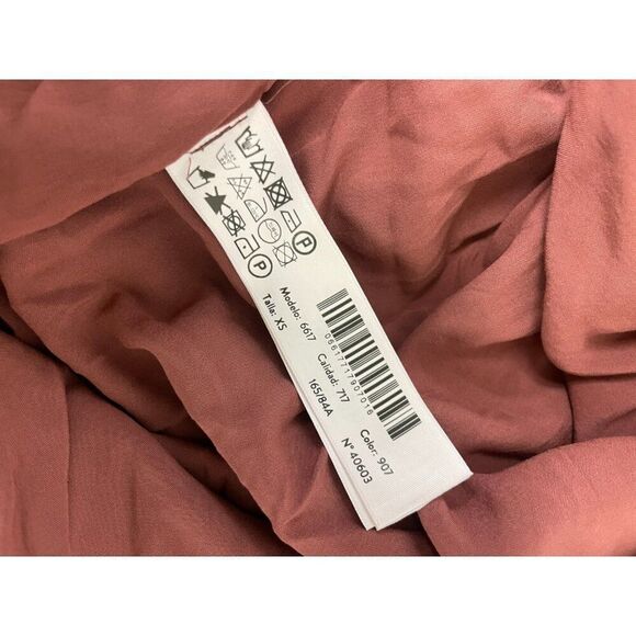 Massimo Dutti Womens Maxi Dress Off the Shoulder XS Tie-Dye Red 6617/717 NWT - Picture 8 of 12